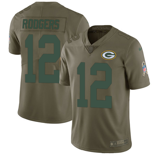 NFL GB Packers #12 Aaron Rodgers Green Limited Jersey --v10