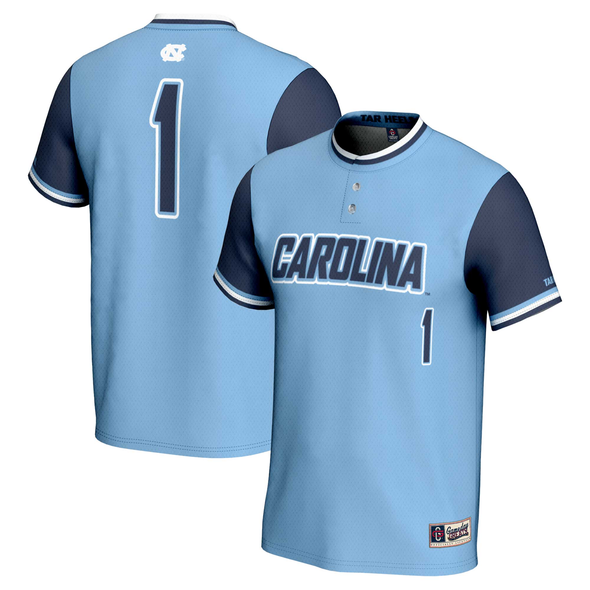 [NJP] Women's North Carolina Tar Heels GameDay Greats Lightweight Softball Jersey - Carolina Blue