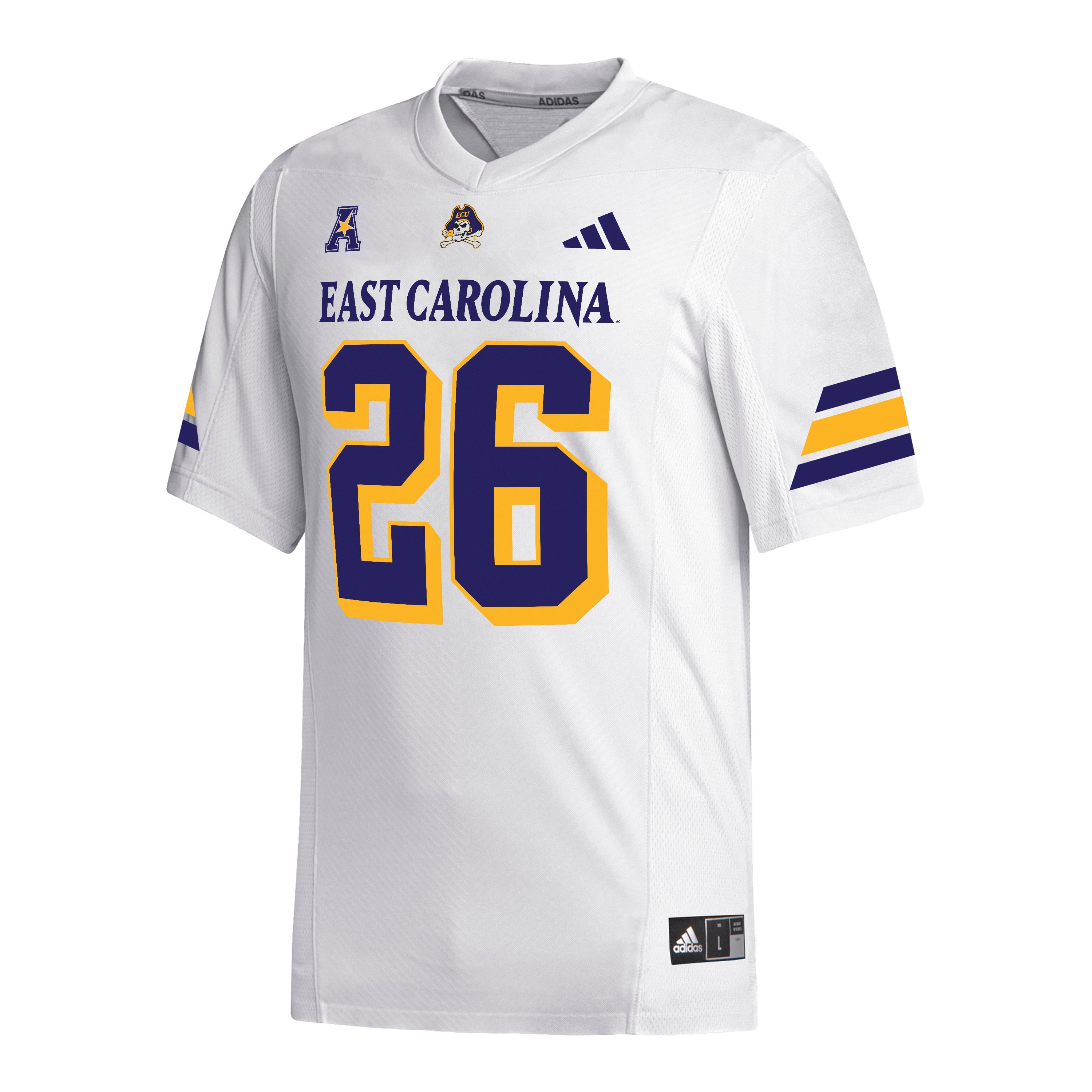 Men's #26 White ECU Pirates Football Jersey