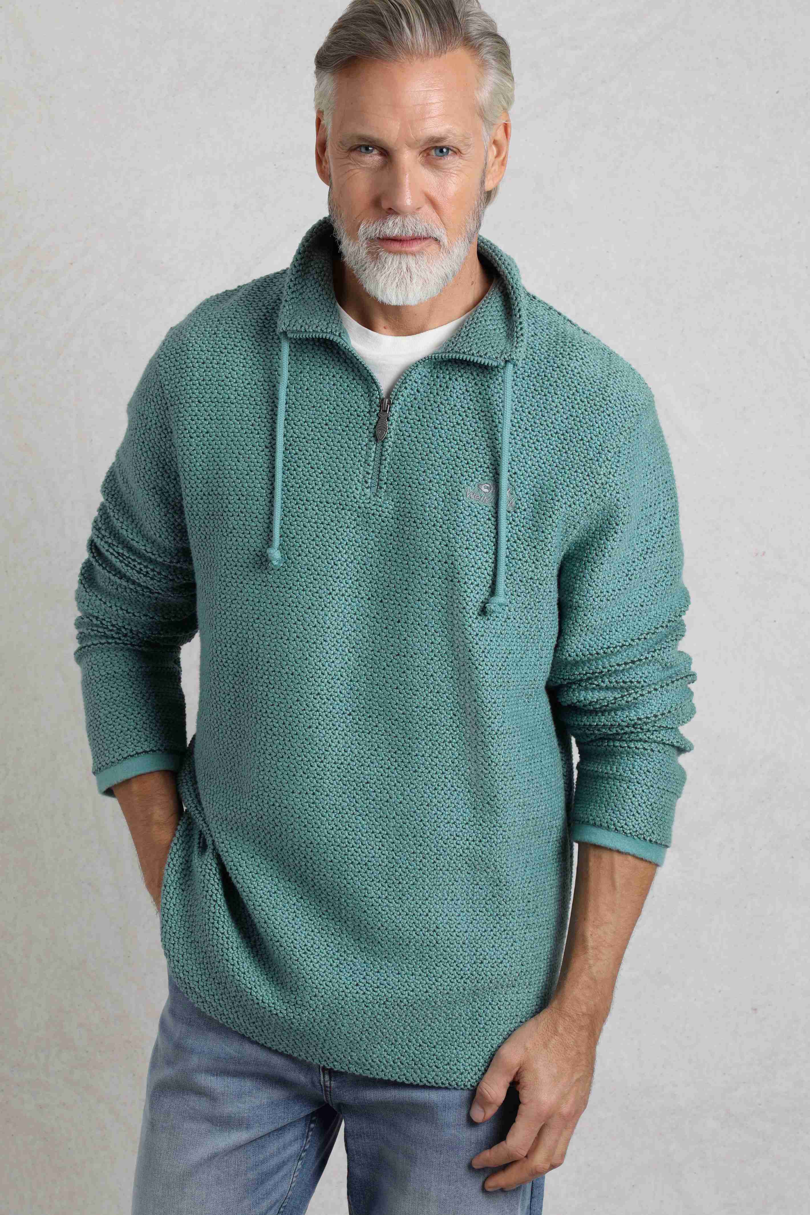Cruiser 1/4 Zip Macaroni Sweatshirt Mineral Blue