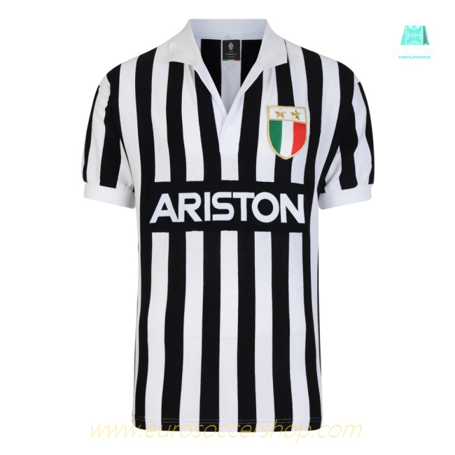 Score Draw Juventus 1984 Retro Football Shirt (PLATINI 10)
