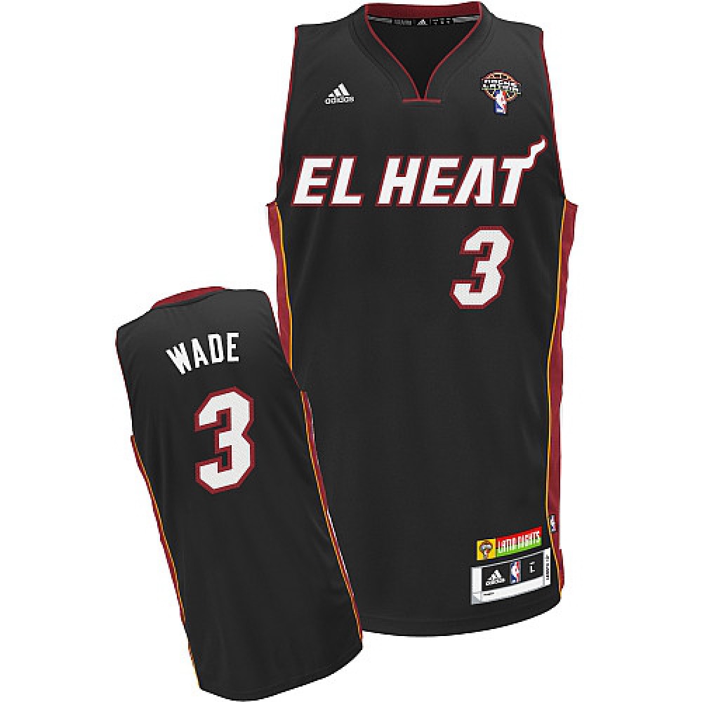 Professional Grade Men's Heat #3 Dwyane Black Basketball Jersey