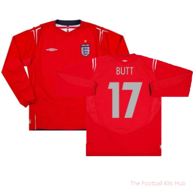 England 2004-06 Away Long Sleeve Shirt (Very Good) (Butt 17)