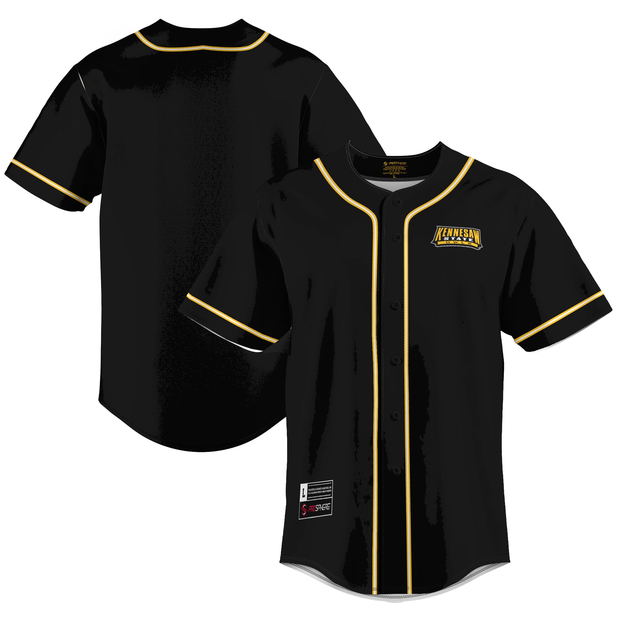 [DDG] Kennesaw State Owls GameDay Greats Lightweight Baseball Jersey - Gold