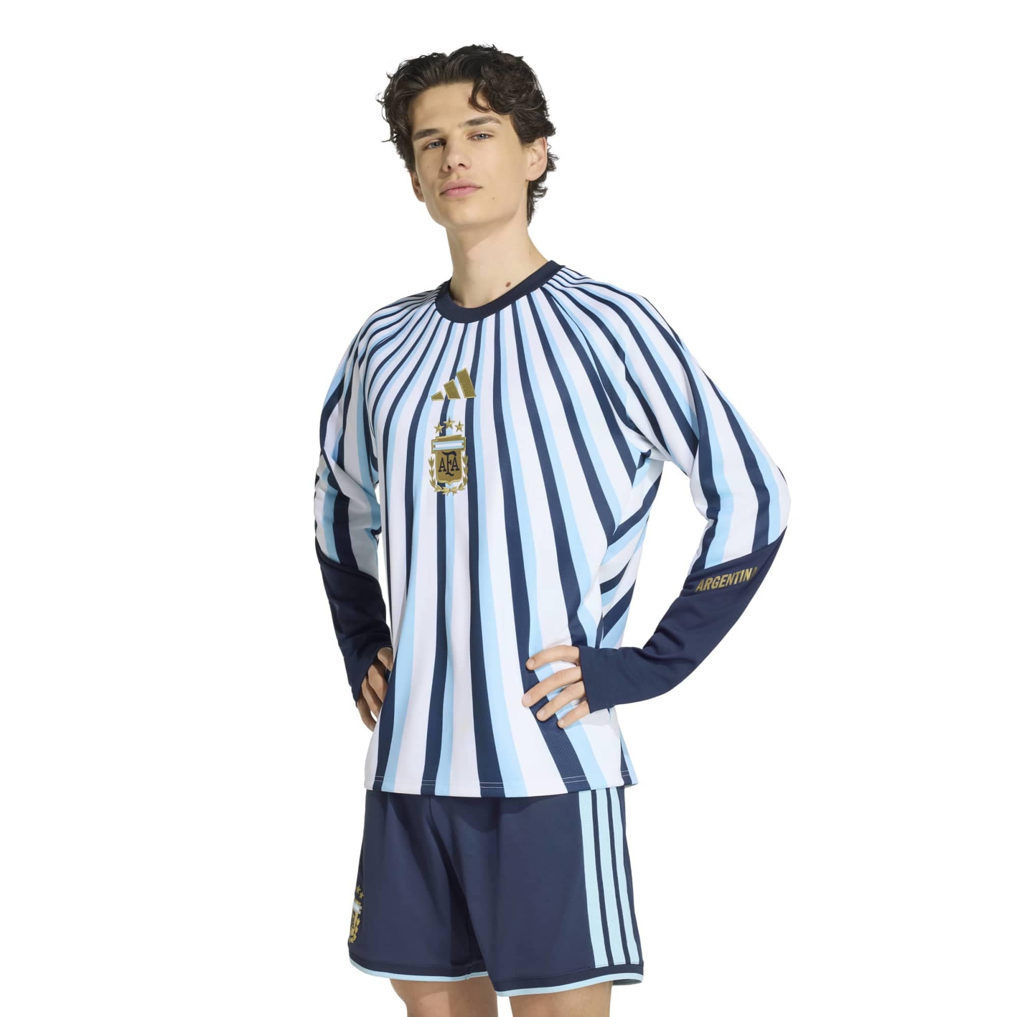 [SJH] Argentina National Team 2026 Long Sleeve Pre-Match Jersey Top - White