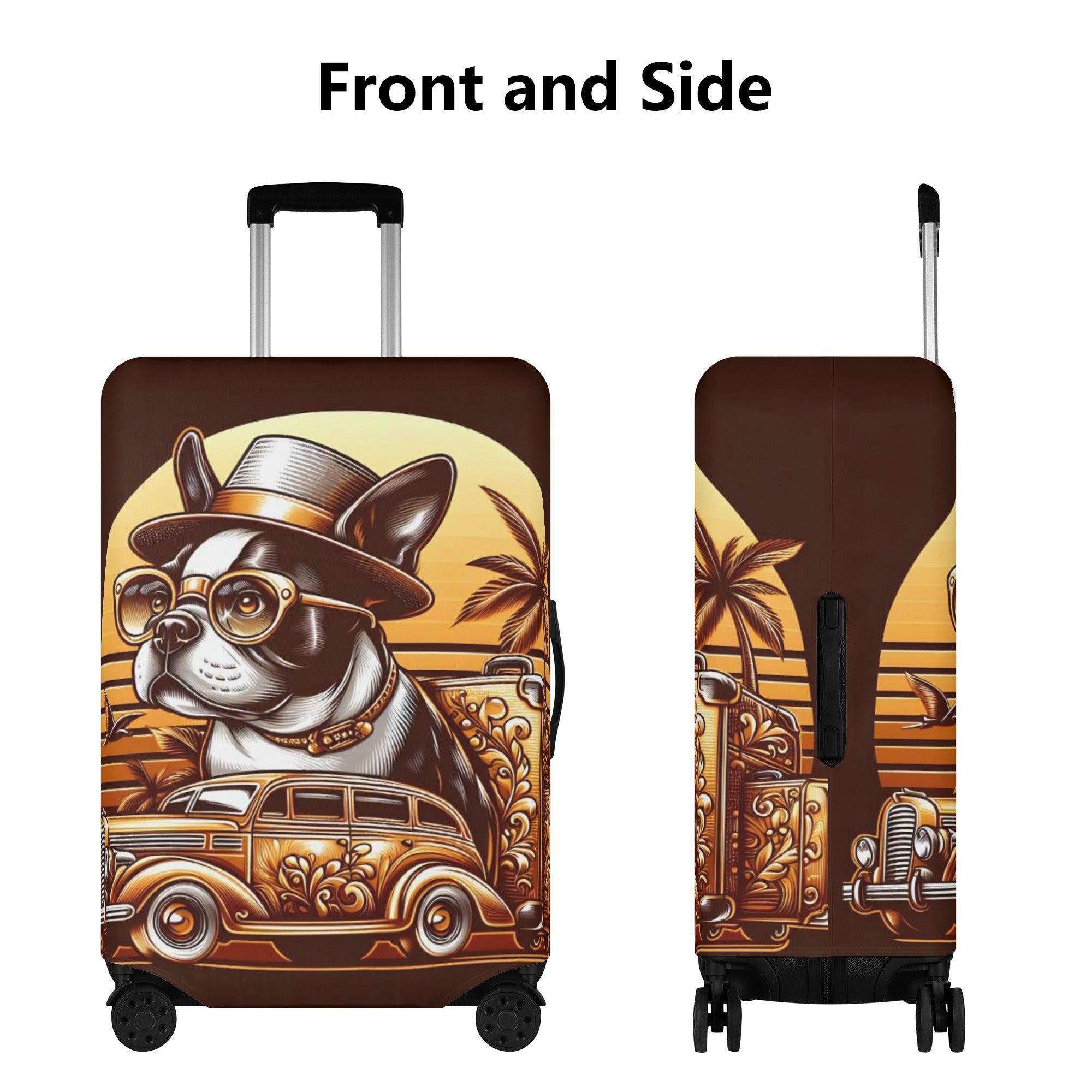Durable Theo - Luggage Cover For Boston Terrier Lovers for Street Style