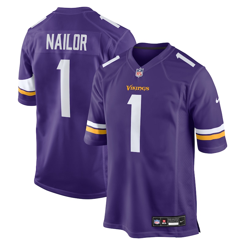 None Jalen Nailor Record-Breaker MIN Vikings Game-Ready Jersey
