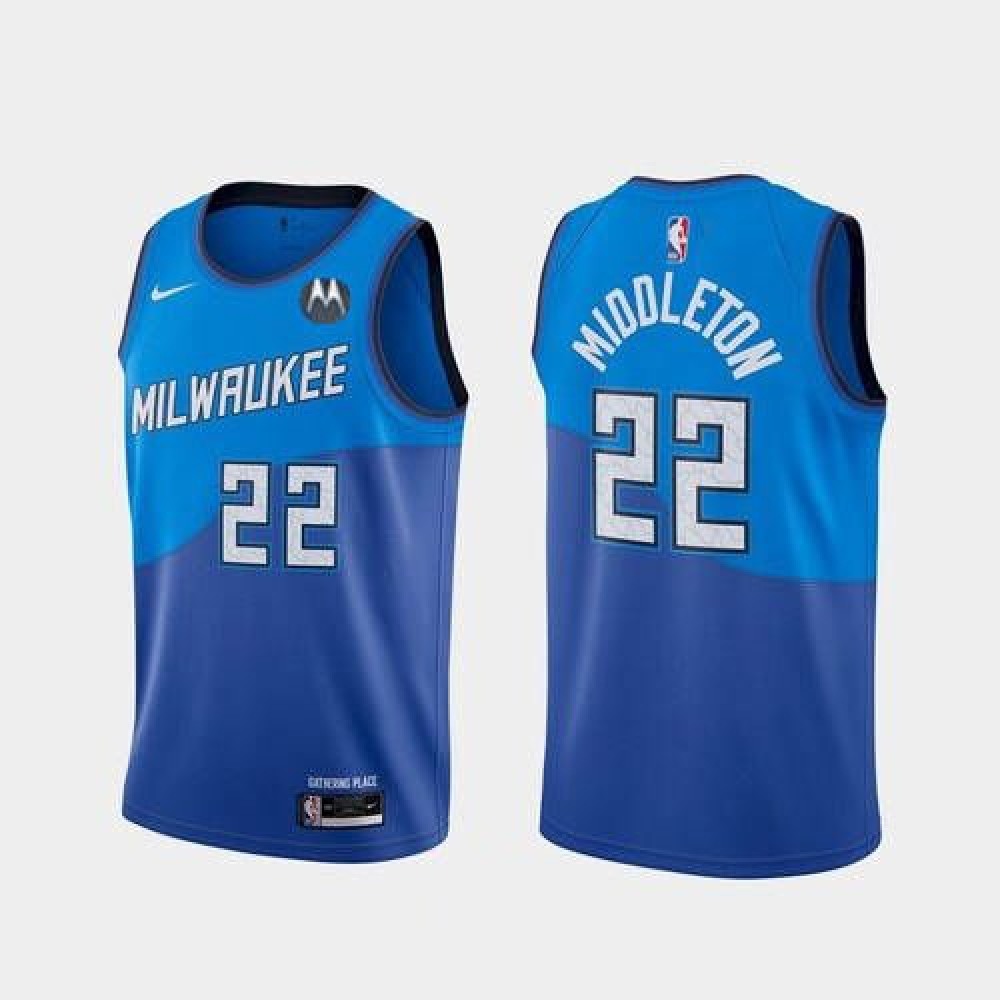 Performance Contemporary Men's MIL #22 Khris Blue Basketball Jersey