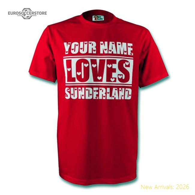 Your Name Loves Sunderland T-shirt (red) - Kids