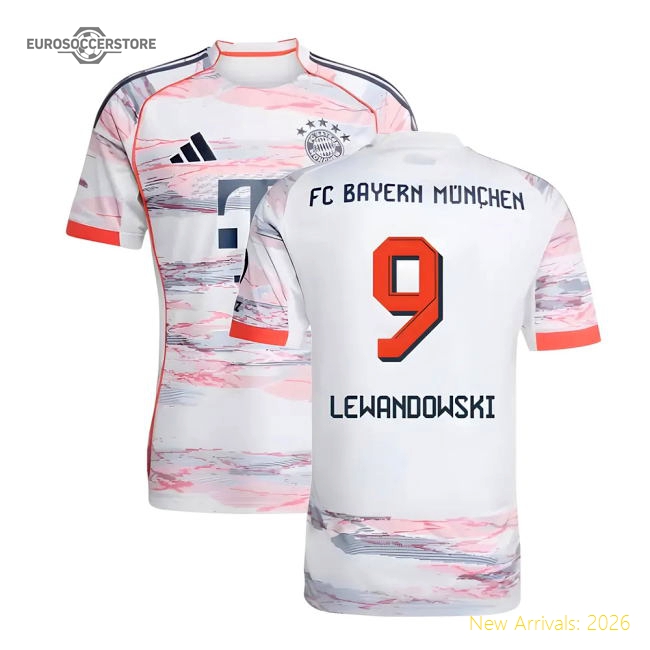 Official 2025-2026 Bayern Munich Away Shirt (Lewandowski 9)