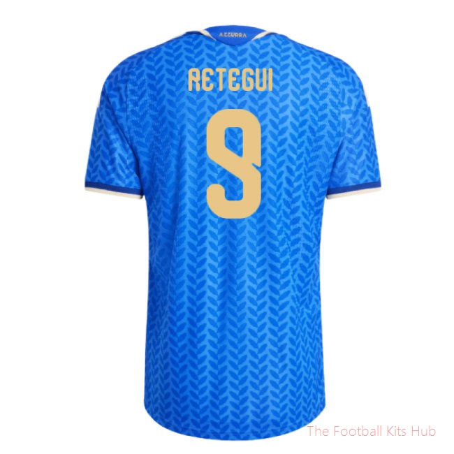 2026-2027 Italy Authentic Home Shirt (Retegui 9)