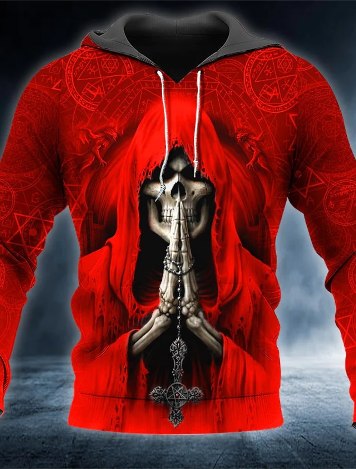 Men's Skull Graphic Prints Hoodie Hoodies Sweatshirt Streetwear