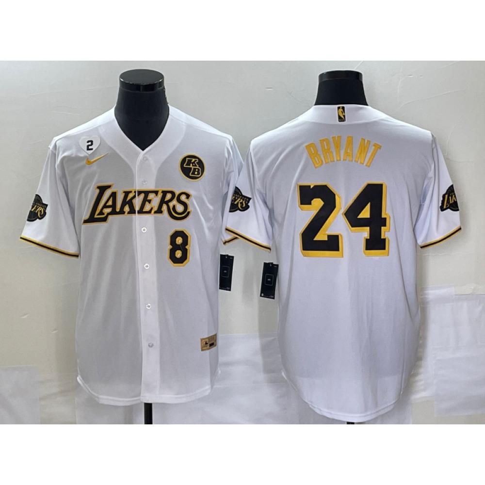 Game Day Value Men's LA Lakers #8 Back White Basketball Jersey