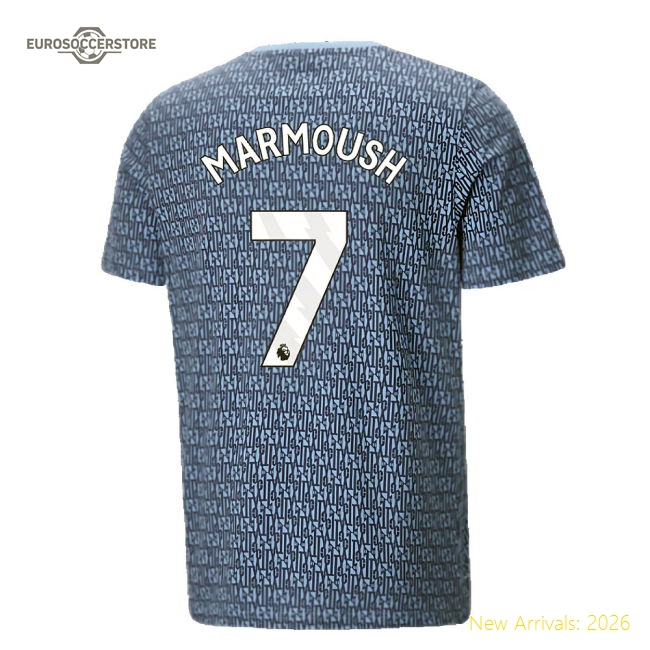 2024-2025 Man City ftblCulture Tee AOP (Navy) - Kids (Marmoush 7)