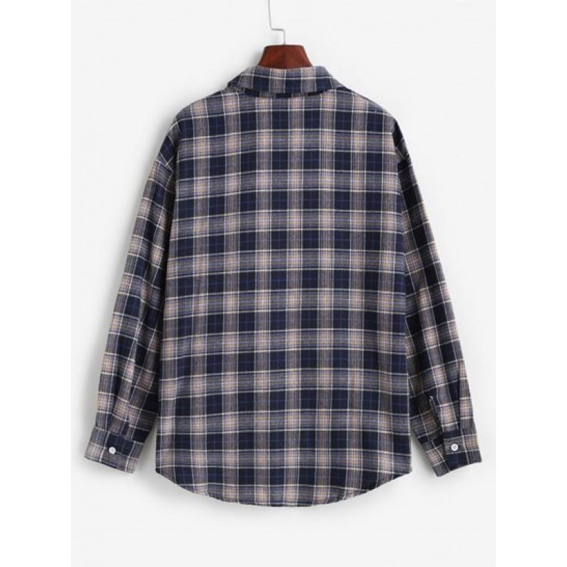Plaid Pocket Boyfriend Shirt CX9086