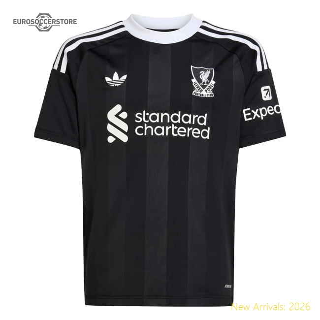 2025-2026 Liverpool Third Goalkeeper Shirt (Black) - Kids (Mamardashvili 25)