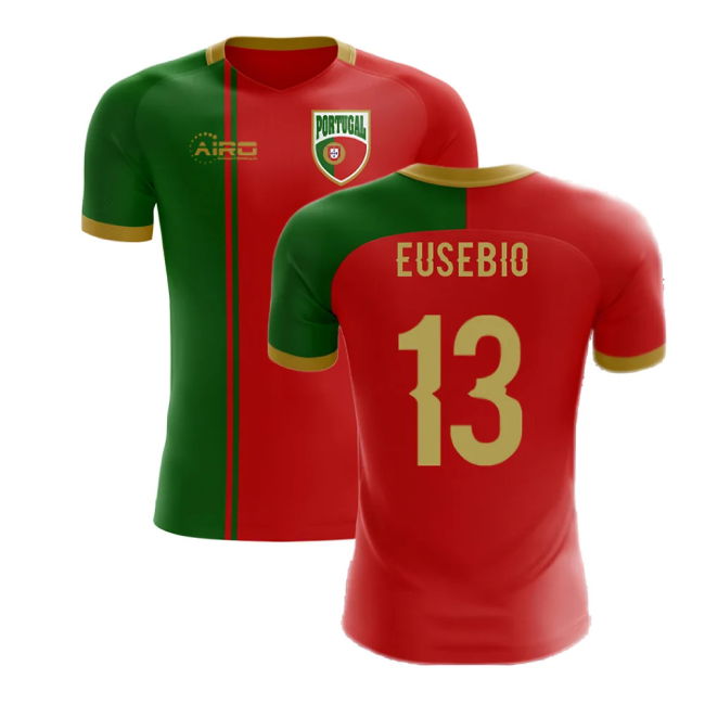 2025-2026 Portugal Flag Home Concept Football Shirt (Eusebio 13)