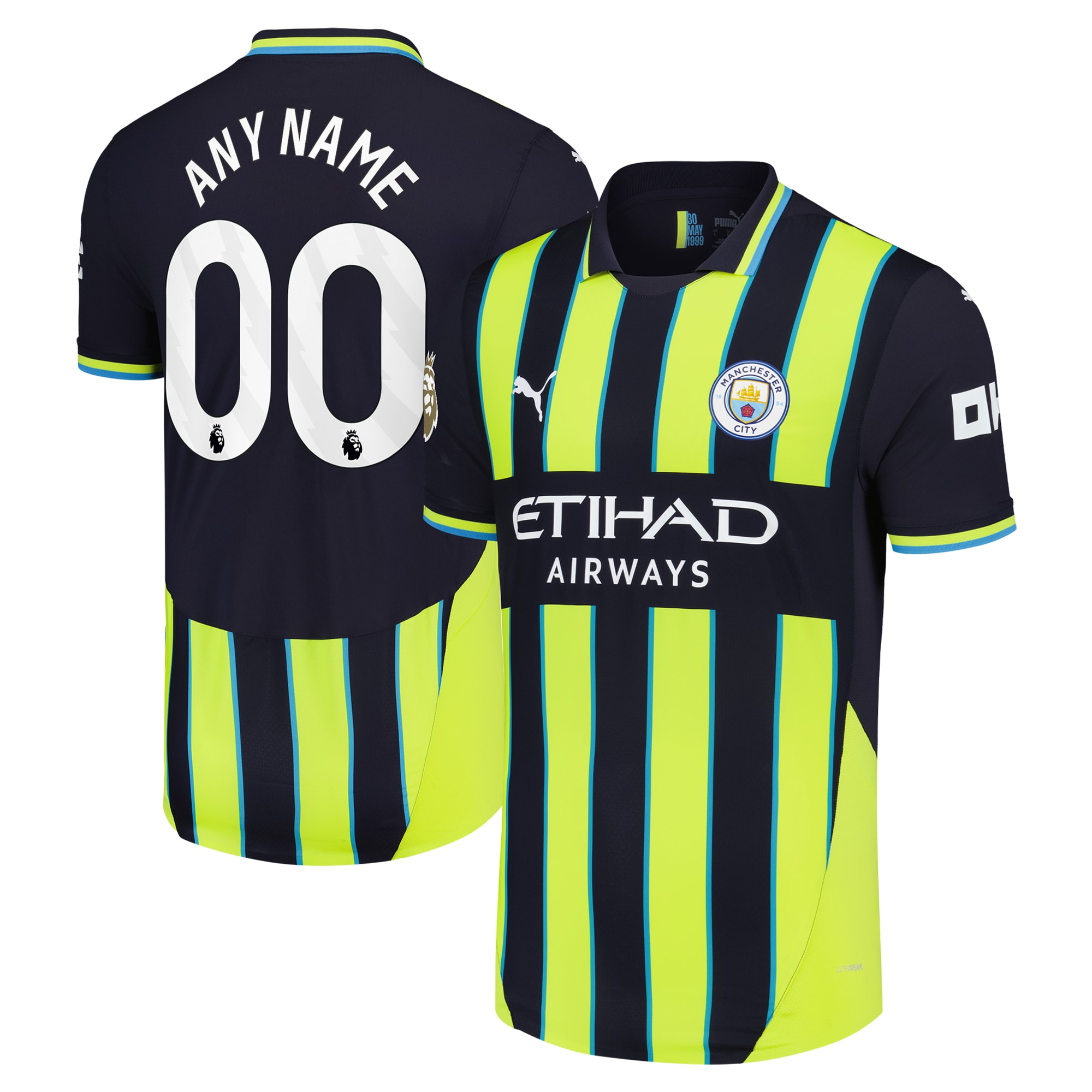 [SJH] Manchester City 2024/25 Away Authentic Custom Jersey - Navy