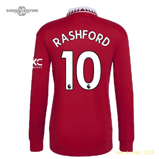 2022-2023 Man Utd Long Sleeve Home Shirt (rashford 10) - Official Edition