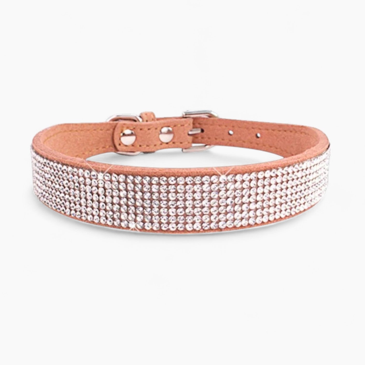 French Bulldog Sparkleruff Frenchie Rhinestone Collar – Soft Crystal