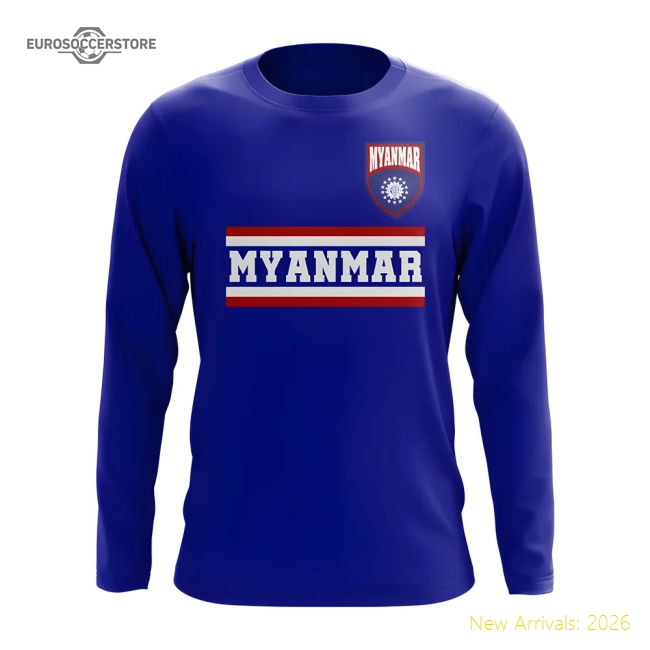 First-class Myanmar Core Football Country Long Sleeve T-shirt (royal)