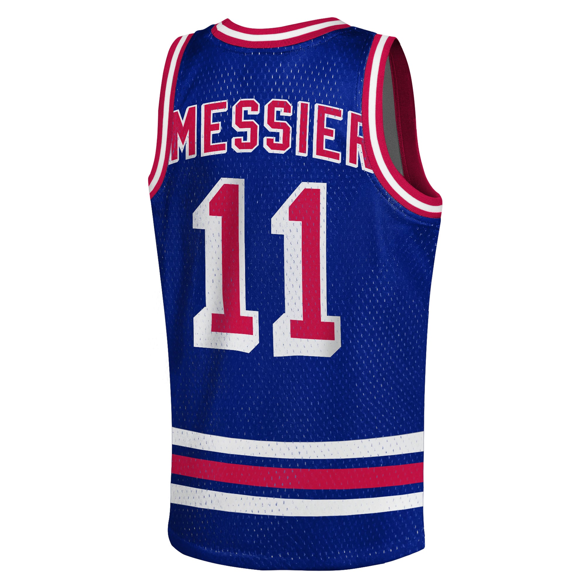 [LK] Mark Messier New York Rangers Youth Maxxed Out Fashion Basketball Jersey - Blue