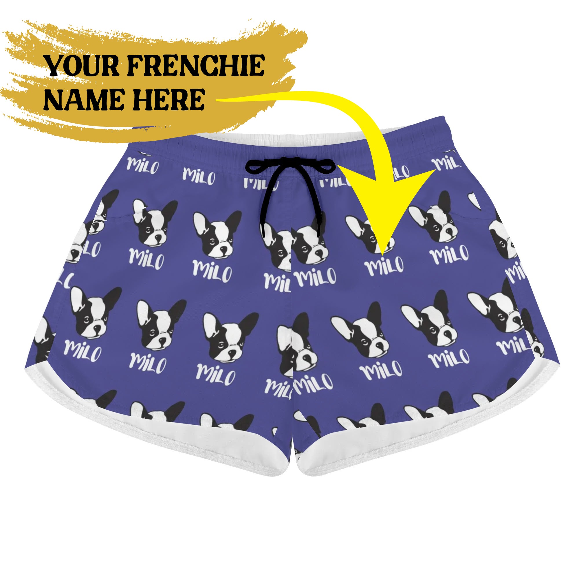 French Bulldog Lover Custom Women's Beach Shorts With French Bulldog