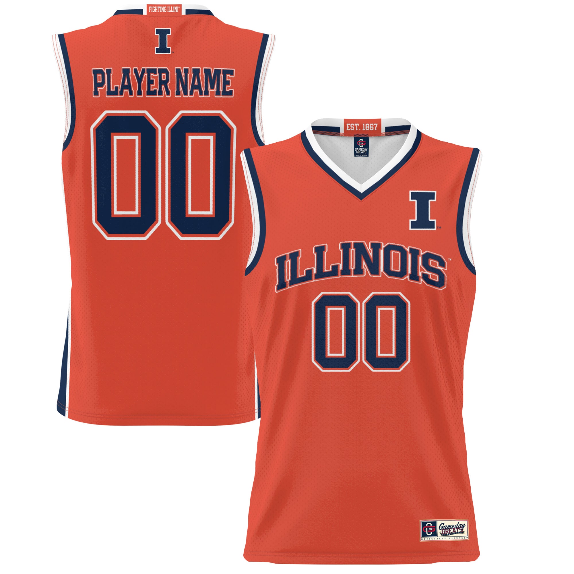 [NJP] Illinois Fighting Illini GameDay Greats Youth NIL Pick-A-Player Lightweight Women's Basketball Jersey - Orange