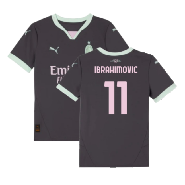 High Performance Acm Ac Milan Third Shirt Kids Ibrahimovic #11 Fre...
