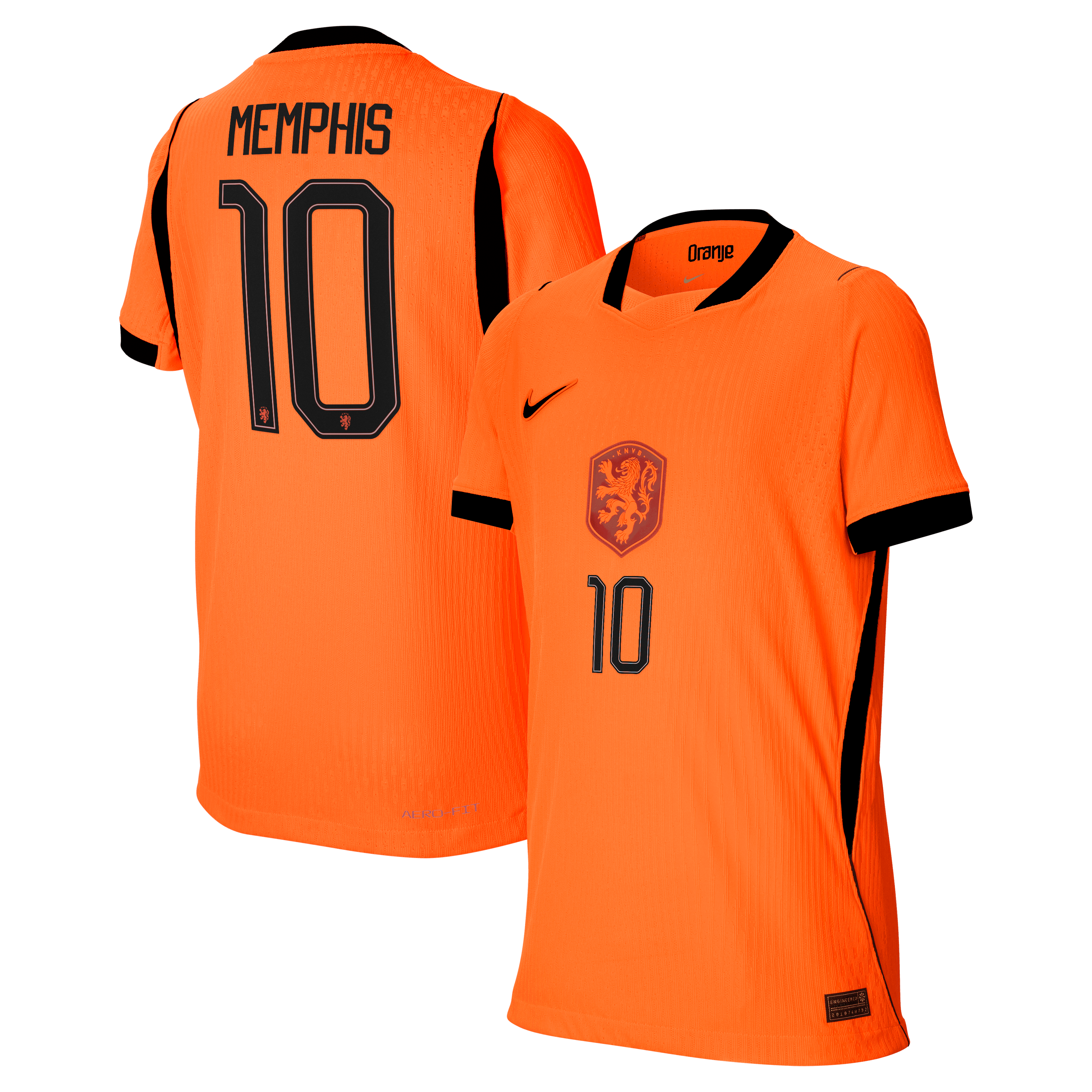 [SJH] Memphis Depay Netherlands National Team Youth 2026 Home Match Authentic Jersey - Orange