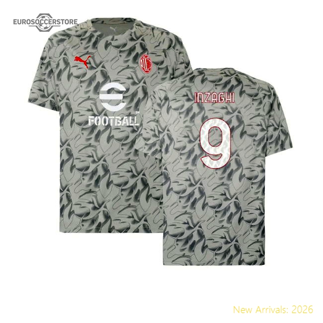 Match Ac Milan Home Smokey Gray) (inzaghi Jersey Athletic Fit
