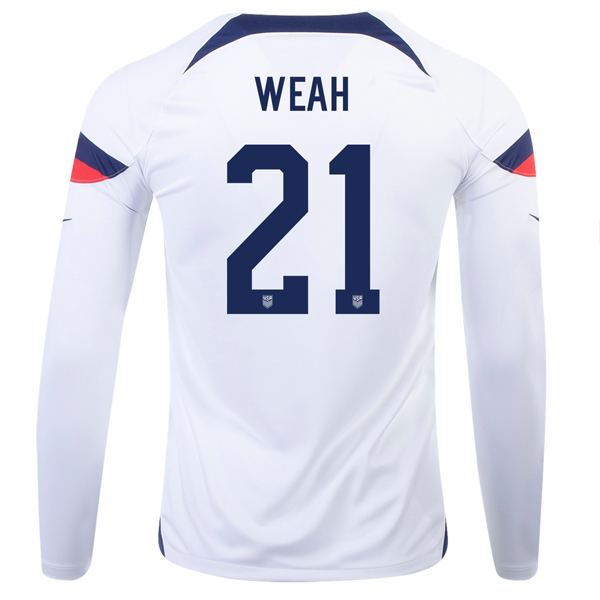 USA Timothy Weah 2022-2023 Season Home Jersey –  Fan Version S