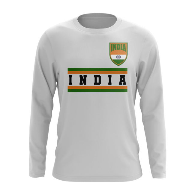 Elite India Core Football Country Long Sleeve T-Shirt (White)