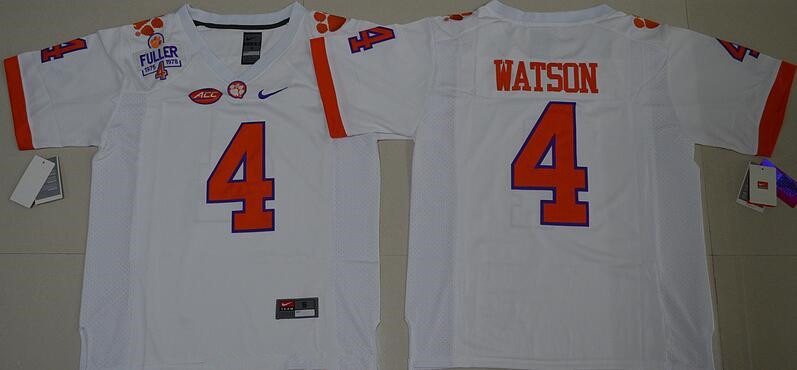 performance Men's Clemson Tigs Deshaun Watson #4 White 2016 Football