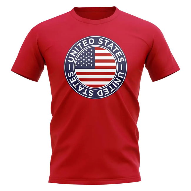 Tournament-Edition Tournament-Edition Usa Football Badge T-Shirt (Red)