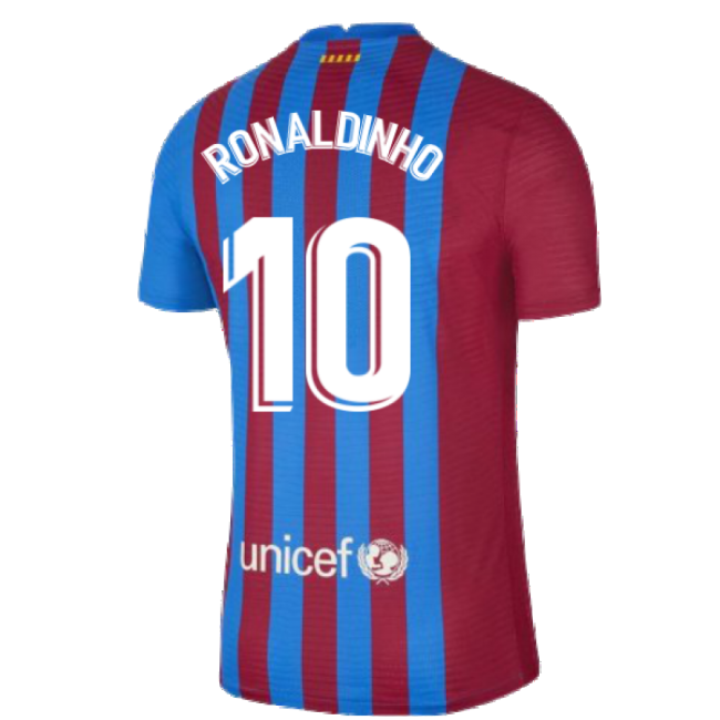 2021-2022 Blaugrana Vapor Match Home Kit (ronaldinho 10)