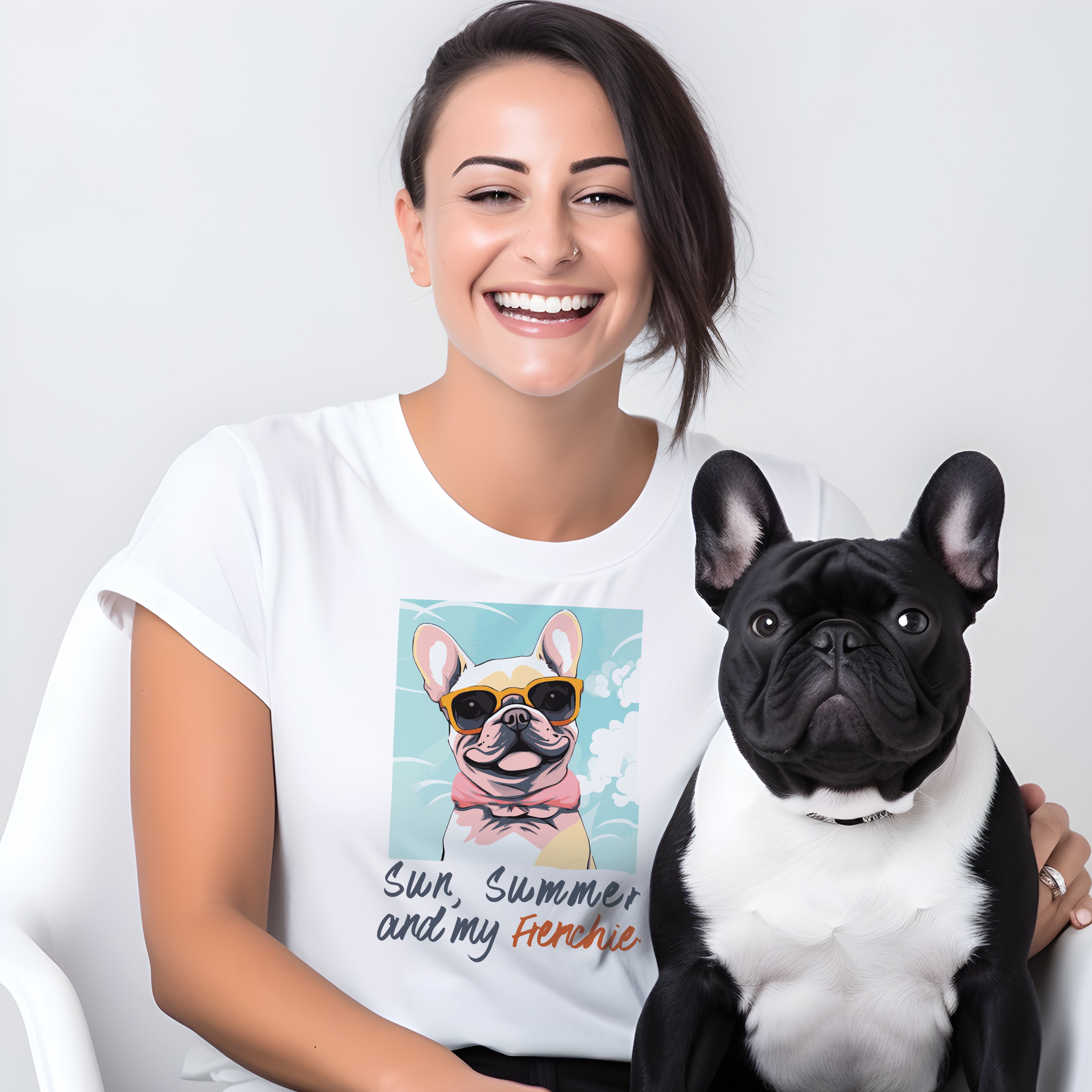 Summertime With My French Bulldog - Premium Unisex T-shirt Casual Wear