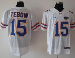 Men's None White 2024 alternate jersey Tebow White #15 away jersey