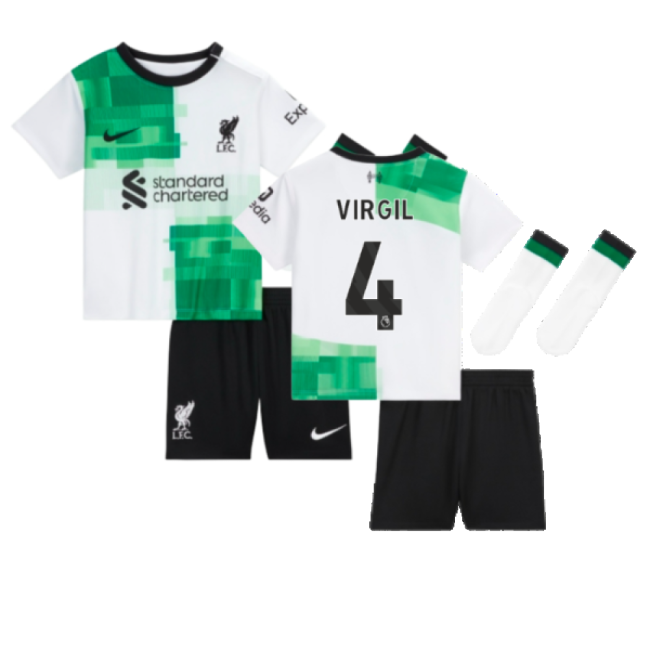 Kids Liverpool Soccer Club Sleek Away Football Shirt (Virgil 4)