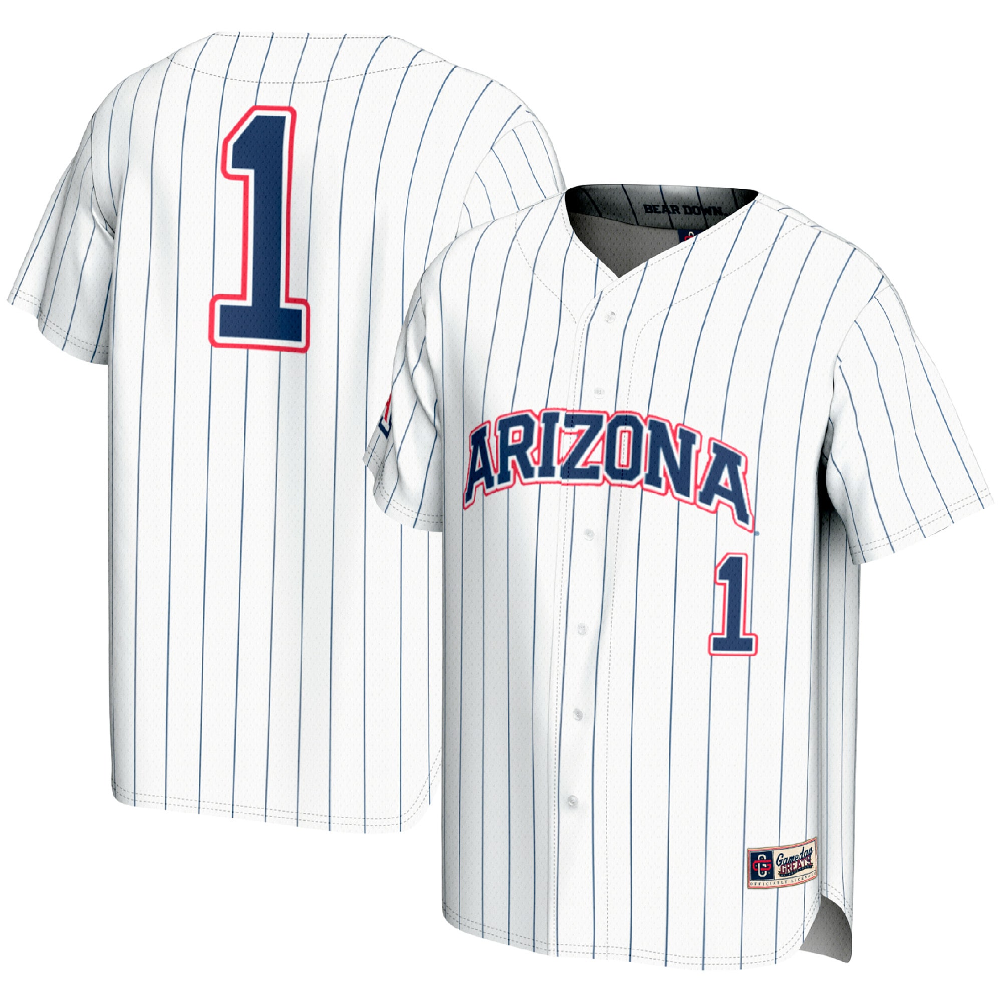 [NJP] Women's Arizona Wildcats GameDay Greats Lightweight Baseball Fashion Jersey - White