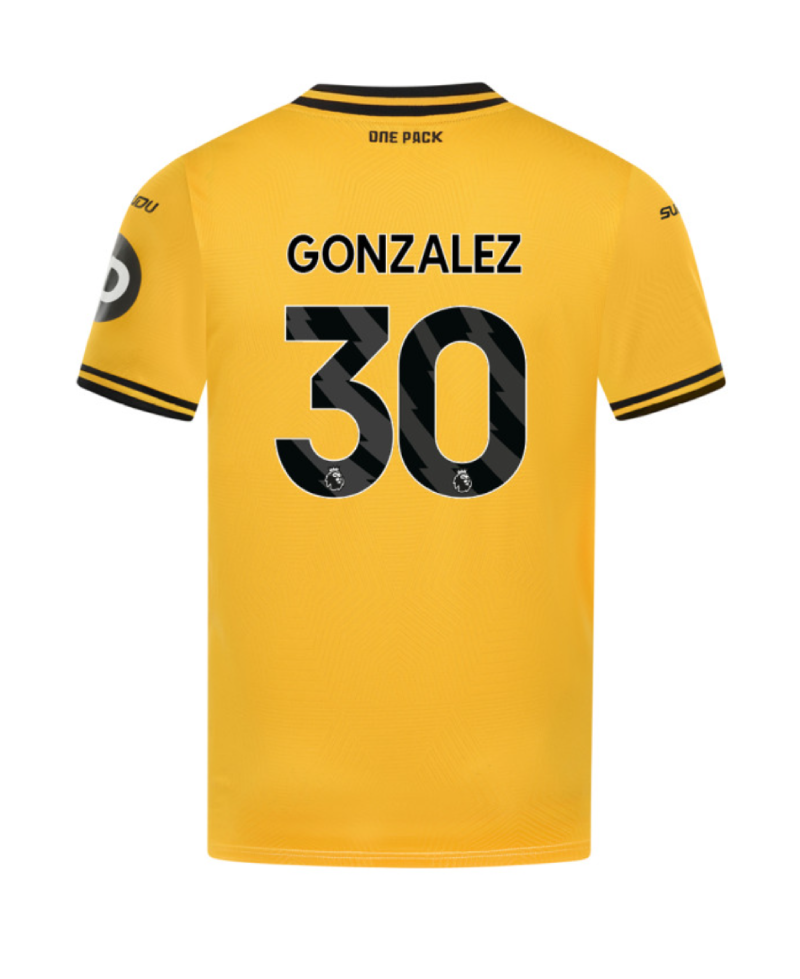Wolverhampton Wanderers 24-25 Season Home Jersey with GONZALEZ 30 Printing