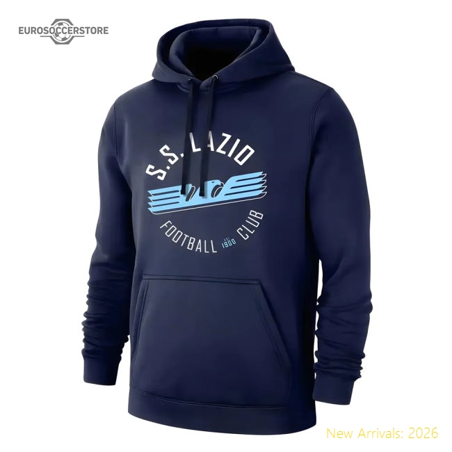 Official High-Quality Lazio Circle Footer With Hood, Dark Blue
