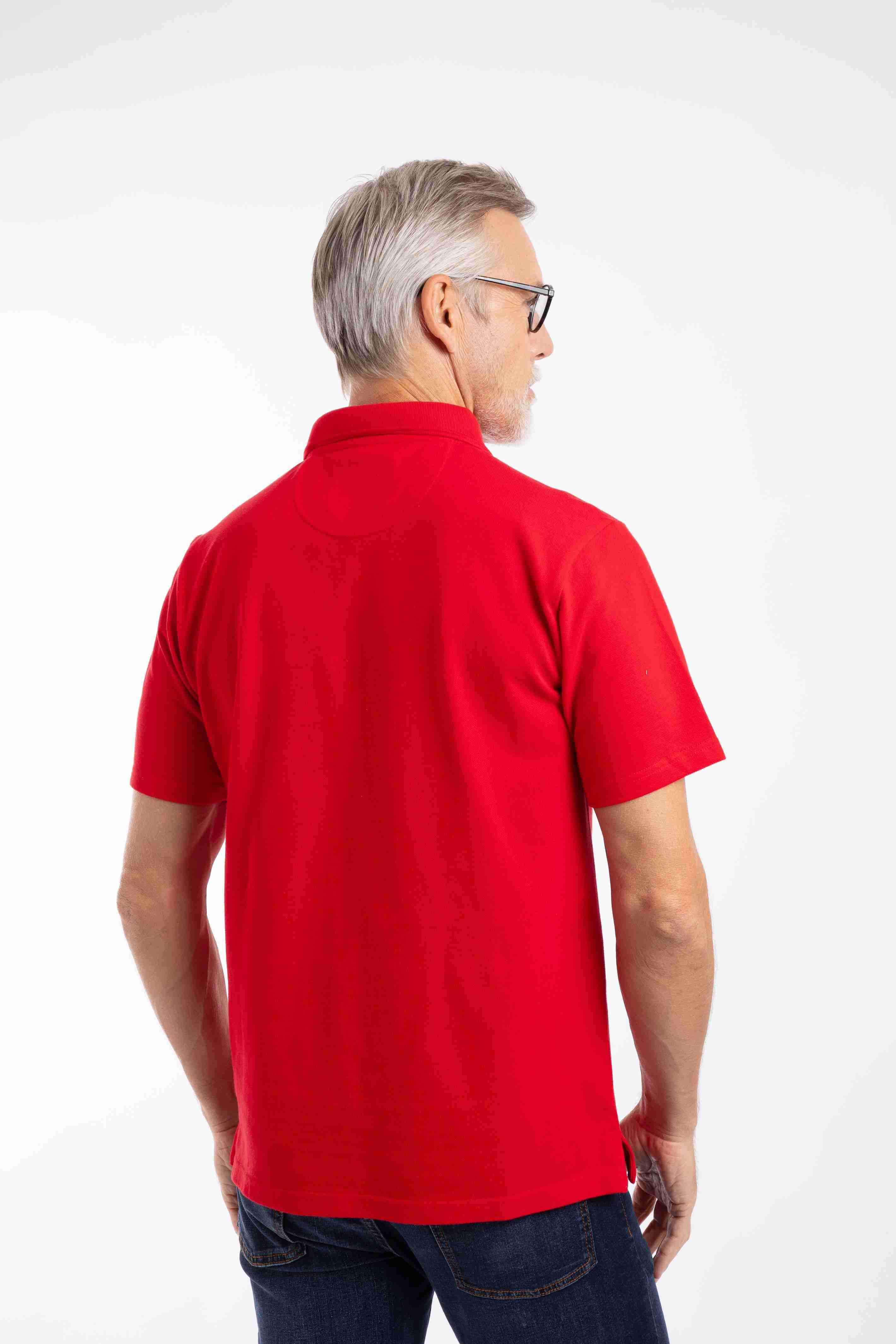 Giles Pique Polo Shirt Barberry Red Marl