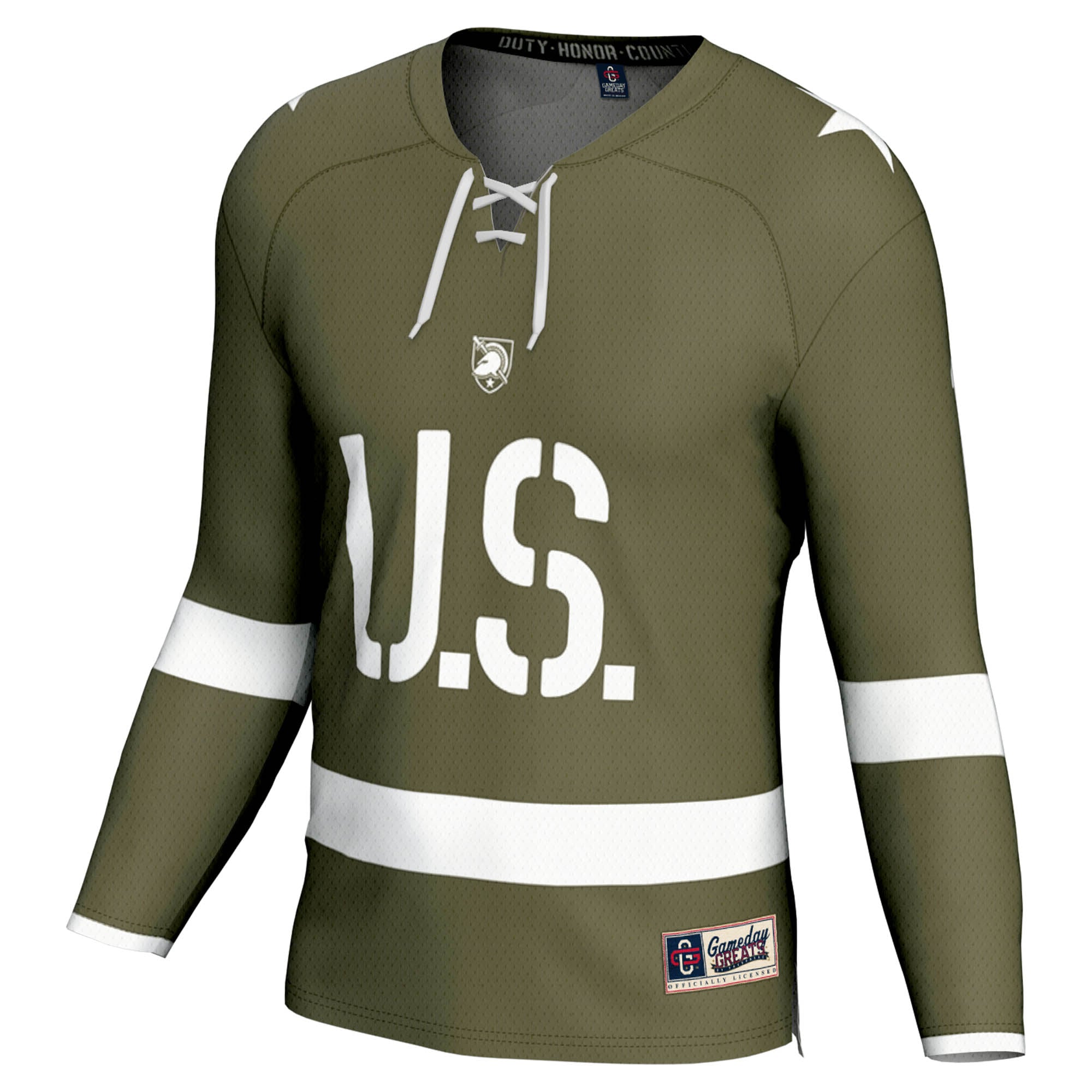 #1 Army Black Knights GameDay Greats Youth Ice Hockey Fashion Jersey - Olive