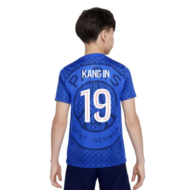 2025-2026 PSG Academy Pro Home Pre Match Shirt (Royal) - Kids (Kang In 19)