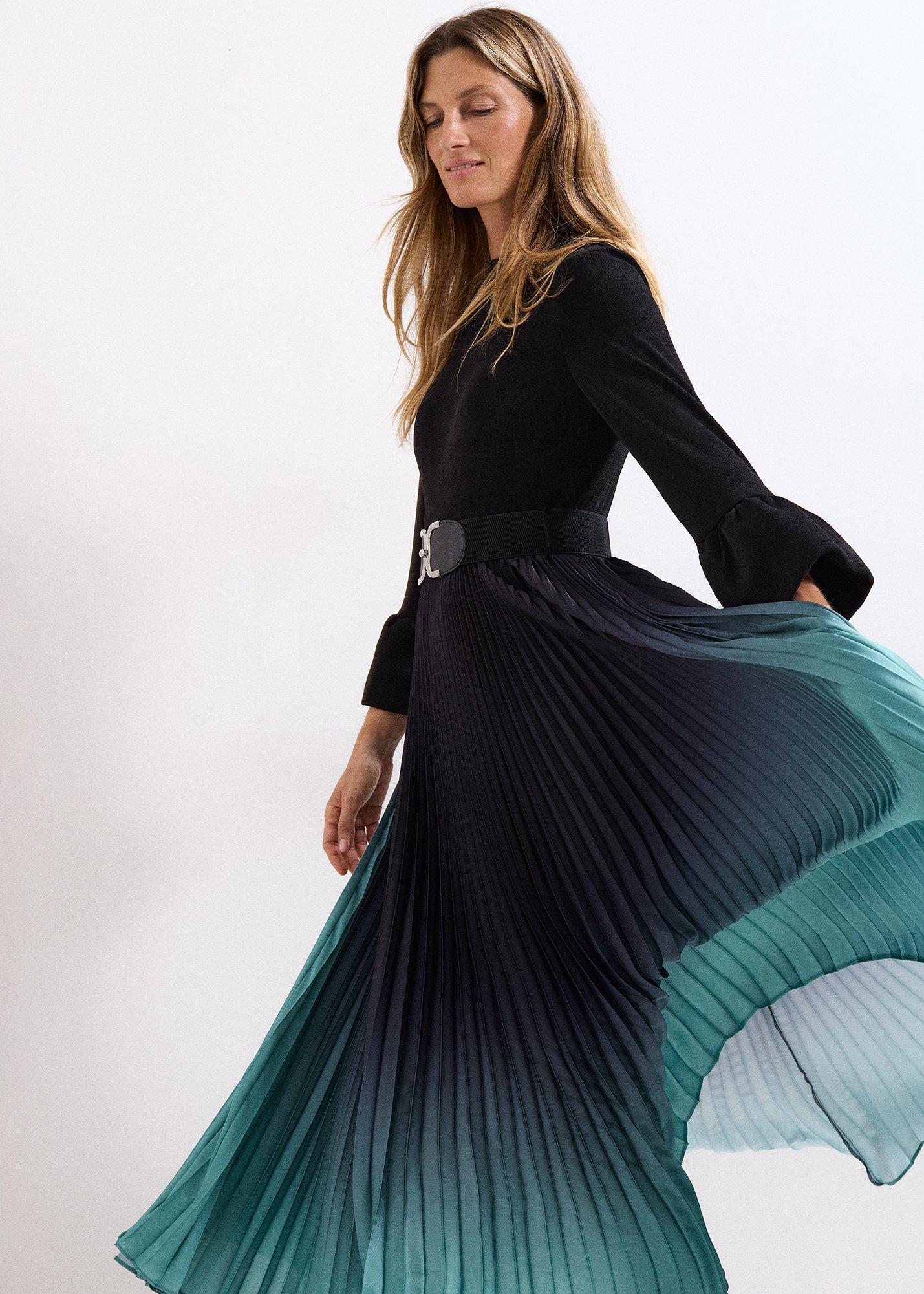 Petite Meloni Ombre Pleat Skirt Dress