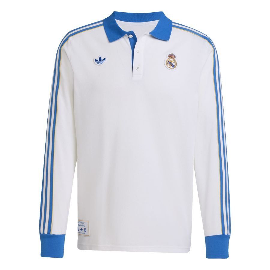 Real Madrid Polo Terrace Icons Pure White/blue Bird Long Sleeves