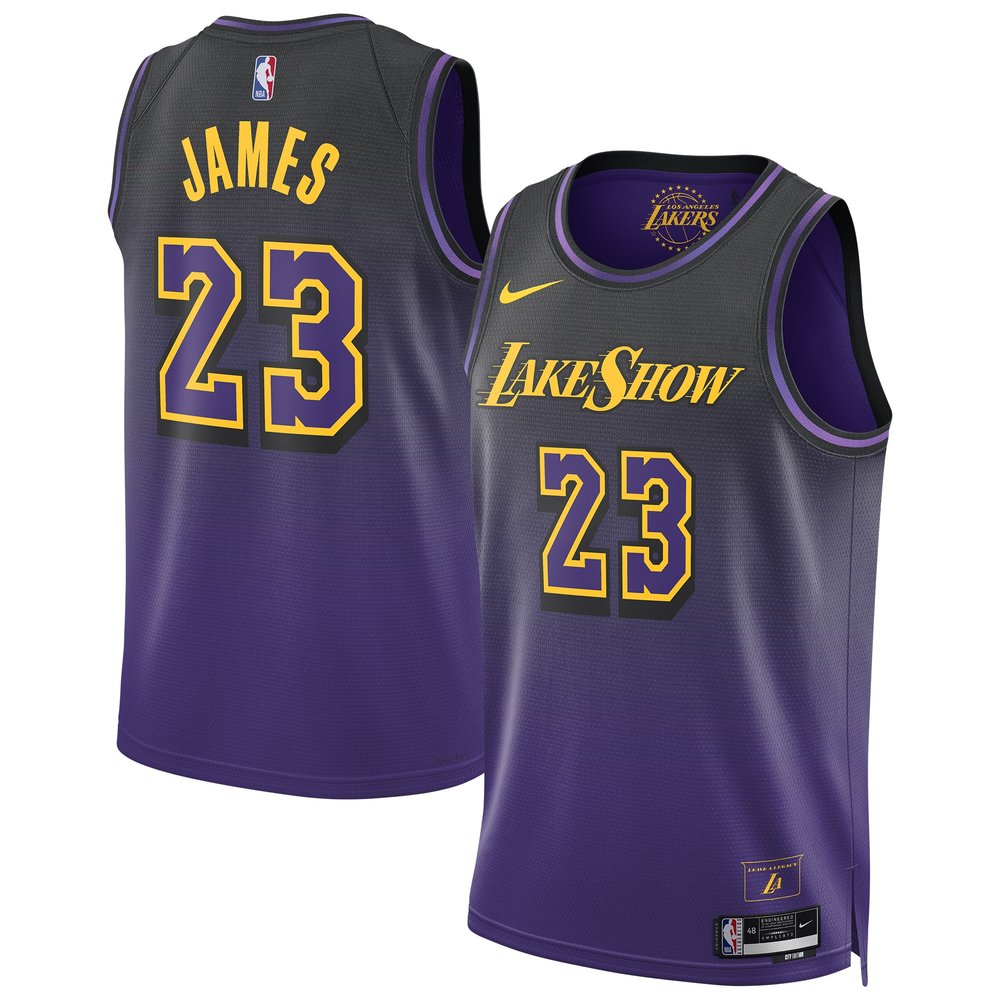 Authentic Los Angeles Lakers LeBron James23 Jersey - Purple City...