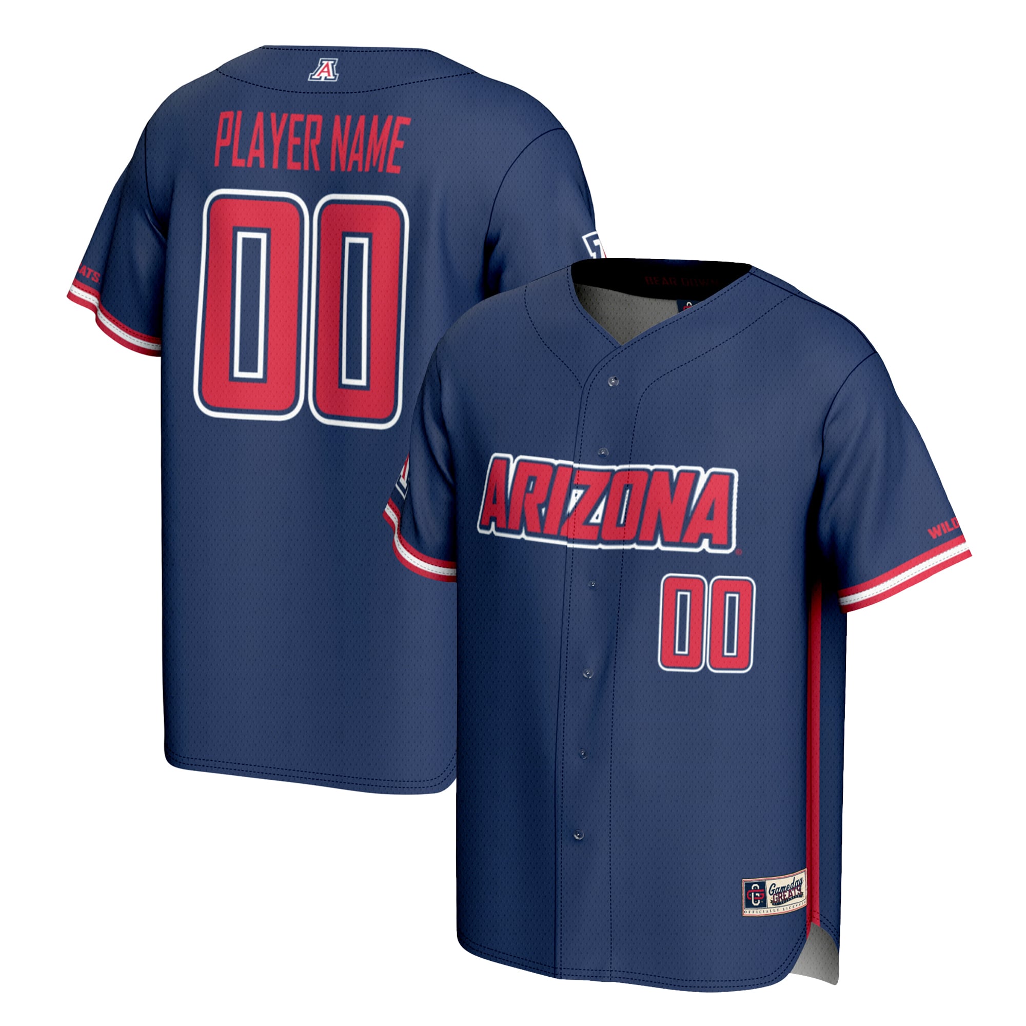 Arizona Wildcats GameDay Greats Youth NIL Pick-A-Player Baseball Lightweight Jersey - Navy
