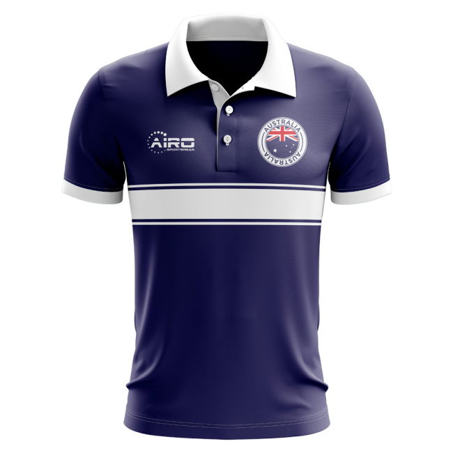 Official Australia Concept Stripe Polo Shirt (Navy) Kit